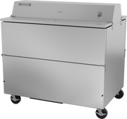 Beverage Air STF49HC-1-S 49" Stainless Steel Dual Sided Forced Air Milk Cooler | 12 Crate Capacity