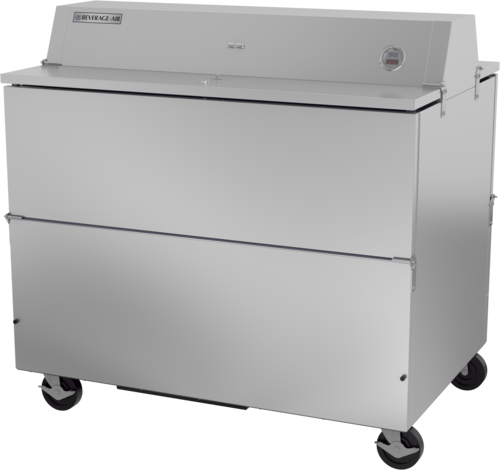 Beverage Air STF49HC-1-S 49" Stainless Steel Dual Sided Forced Air Milk Cooler | 12 Crate Capacity