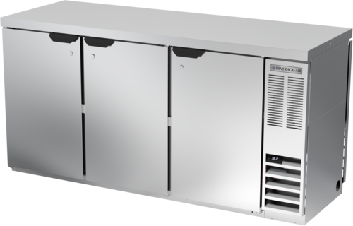 Beverage Air BB72HC-1-F-PT-S-27 72" 6 Solid Door Stainless Pass Thru Back Bar Cooler | 22.1 Cu. Ft.