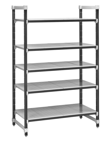 Cambro EXU246072S4480 Camshelving® Elements XTRA 4-Shelf Solid Starter Shelving Unit