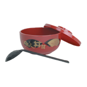Thunder Group 5-3/4" Red Plastic Decorative Noodle Bowl | Model No. PLNB001