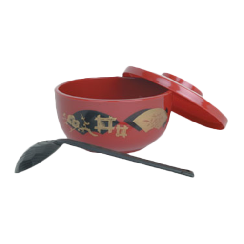 Thunder Group 5-3/4" Red Plastic Decorative Noodle Bowl | Model No. PLNB001