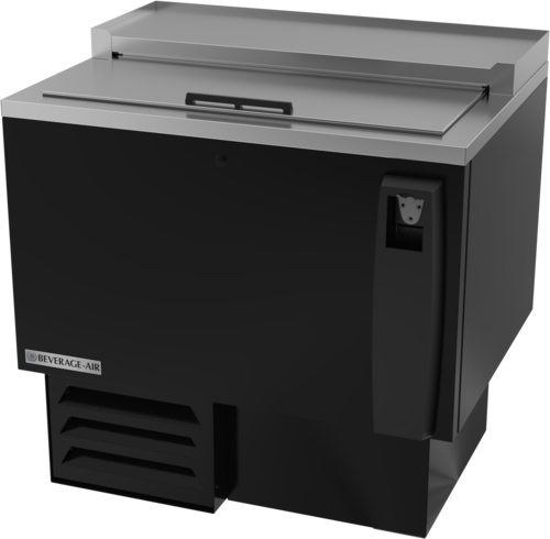 Beverage Air SF34HC-B 34" Black Shallow Well Bottle Cooler | 6.7 Cu. Ft.