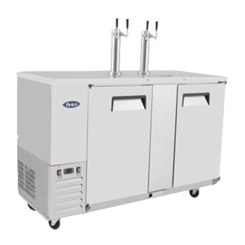 Atosa MKC58GR 58" 2-Dual Faucet Draft Beer Cooler | (2) 1/2 Kegs