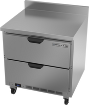 Beverage Air WTFD32AHC-2-FIP 32" 2 Drawer Worktop Freezer w/ 4" Foamed-In Backsplash | 7.2 Cu. Ft.