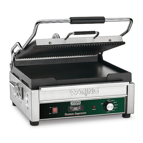 Waring WDG250T 14.5" Dual Cast Iron Sandwich Grill Smooth/Grooved