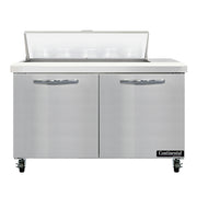 Continental SW48N10 48" 2-Door Refrigerated Sandwich Prep Table | (10) 1/6 Pan