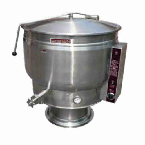 Crown Steam EP-20F Electric Full Jacket Stationary Steam Kettle | 20 Gal. Capacity