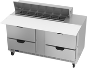 Beverage Air SPED60HC-12C-4 60" 4 Drawer Refrigerated Sandwich Prep Table | (12) 1/6 Pan