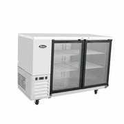 Atosa MBB48GGR 48" 2-Glass Door Stainless Back Bar Cooler | 12.9 Cu. Ft.