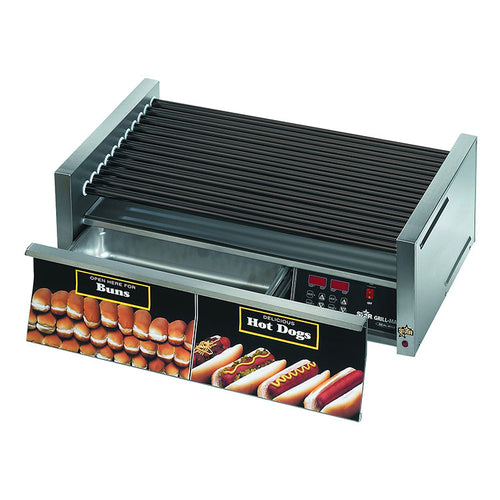 Star Grill-Max 50STBDE Electronic 50 Hot Dog Roller Grill w/ 48 Bun Drawer | StalTek Rollers