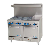 Comstock-Castle F3218-12 48" Gas 6-Burner & Griddle Range w/ (2) Space Saver Ovens | 234,000 BTU