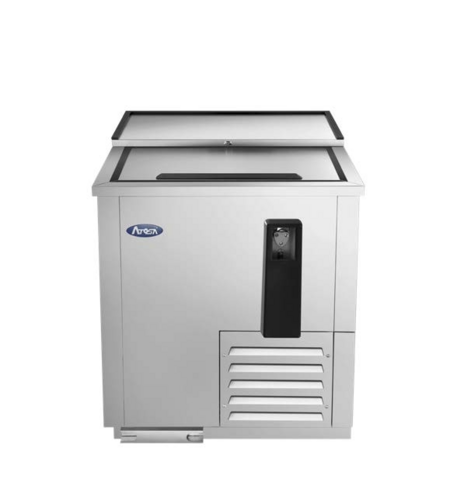 Atosa MBC24GR 24" 1-Sliding Lid Stainless Bottle Cooler | 4 Cu. Ft.