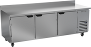 Beverage Air WTR93AHC 93" 3 Door Worktop Refrigerator with Foamed-In Backsplash | 17.88 Cu. Ft.