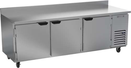 Beverage Air WTR93AHC 93" 3 Door Worktop Refrigerator with Foamed-In Backsplash | 17.88 Cu. Ft.
