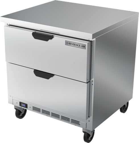 Beverage Air WTFD32AHC-2-FLT 32" 2 Drawer Worktop Freezer w/ Flat Top | 7.2 Cu. Ft.