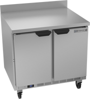 Beverage Air WTR36AHC 36" 2 Door Worktop Refrigerator with Removable Backsplash | 8.5 Cu. Ft.