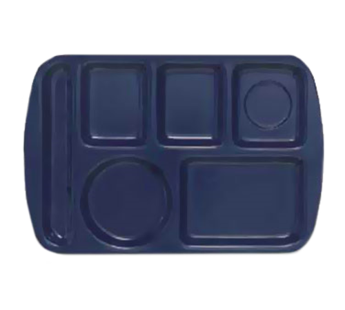 G.E.T. TL-151 Left-Handed 6-Compartment Plastic Cafeteria Tray | Case of 12