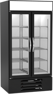 Beverage Air MMF35HC-1-B 39.5" 2 Glass Door Black Reach In Merchandiser Freezer | 35.08 Cu. Ft.