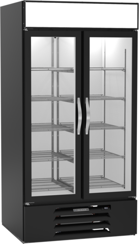 Beverage Air MMF35HC-1-B 39.5" 2 Glass Door Black Reach In Merchandiser Freezer | 35.08 Cu. Ft.