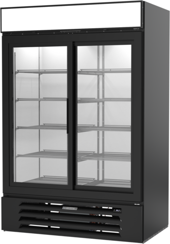 Beverage Air MMR45HC-1-B 52" 2 Swing Glass Door Black Merchandiser Refrigerator | 46.15 Cu. Ft.