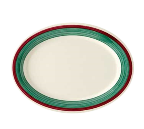 G.E.T. OP-950-PO Diamond Portofino 9-3/4" x 7-1/4" Oval Melamine Platter | Case of 24