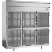 Beverage Air PF3HC-1BHG 77.75" 6 Glass Half Door Top Mount Reach-In Freezer | 68.34 Cu. Ft.