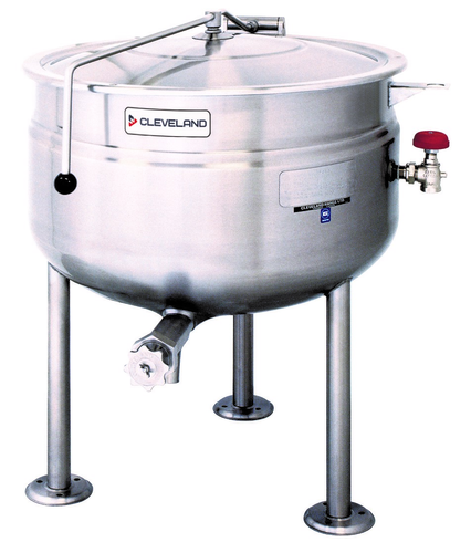 Cleveland KDL80SH Short Series Full Jacket Direct Steam Stationary Kettle | 80 Gallon Capacity