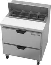 Beverage Air SPED32HC-08-2 32" 2 Drawer Refrigerated Sandwich Prep Table | 8.01 Cu. Ft.