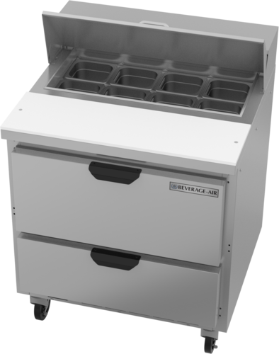 Beverage Air SPED32HC-08-2 32" 2 Drawer Refrigerated Sandwich Prep Table | 8.01 Cu. Ft.