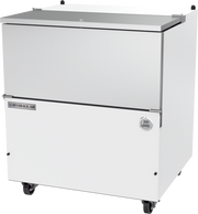 Beverage Air SM34HC-W-02 34" White Single Sided Milk Cooler w/ Stainless Steel Interior | 8 Crate Capacity