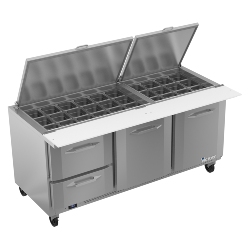 Victory VSPD72HC-30B-2 Mega Top Sandwich / Salad Prep Table
