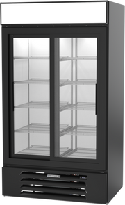 Beverage Air MMR38HC-1-B 43.5" 2 Swing Glass Door Black Merchandiser Refrigerator | 35.4 Cu. Ft.