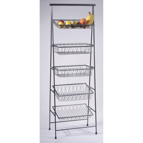 G.E.T. IR-900 Gray 5 Tier Rectangle Basket Display Stand