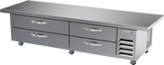 Beverage Air WTRCS84HC-96 96" 4 Drawer Worktop Chef Base Refrigerator | 17.46 Cu. Ft.