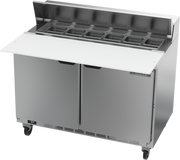 Beverage Air SPE48HC-12C 48" 2 Door Rear Mount Refrigerated Sandwich Prep Table | (12) 1/6 Pan