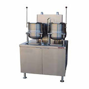 Crown Steam GMT-10-10 Gas Floor Model Steam Kettle Cabinet | (2) 10 Gal. Tilting Kettles