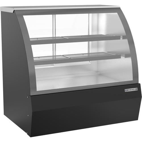 Beverage Air CDR4HC-1-B-D 49.25" Black Curved Glass Dry Deli Case | 14 Cu. Ft.