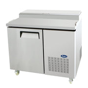 Atosa MPF8201GR 44" 1-Solid Door Side Mount Refrigerated Pizza Prep Table | 9.7 Cu. Ft.