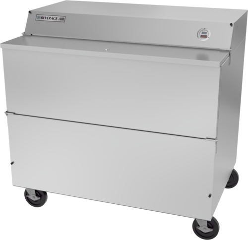 Beverage Air SMF49HC-1-S 49" Stainless Steel Single Sided Forced Air Milk Cooler | 12 Crate Capacity