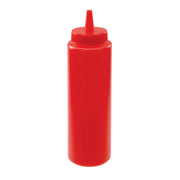 Winco PSB-08R 8 oz. Red Squeeze Bottle | Case of 6