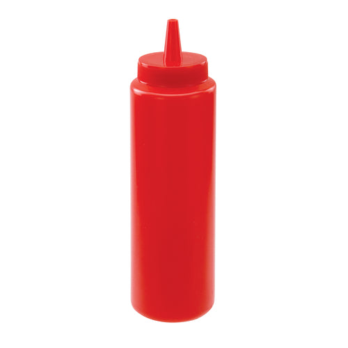 Winco PSB-08R 8 oz. Red Squeeze Bottle | Case of 6