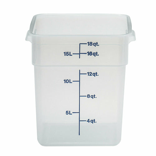 Cambro 18SFSPP190 CamSquare 18 qt. Graduated Square Food Container
