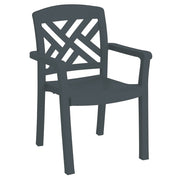 Grosfillex US451002 Sanibel Classic Stacking Outdoor Armchair | Charcoal