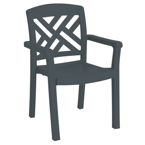 Grosfillex US451002 Sanibel Classic Stacking Outdoor Armchair | Charcoal