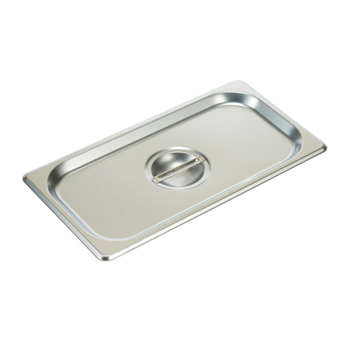 Winco SPSCT 1/3 Size Stainless Steel Steam Table Pan Cover w/ Handle