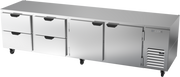 Beverage Air UCRD119AHC-4 119" 2-Door 4-Drawer Undercounter Refrigerator | 52.5 Cu. Ft.