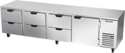 Beverage Air UCRD119AHC-6 119" 1-Door 6-Drawer Undercounter Refrigerator | 52.5 Cu. Ft.