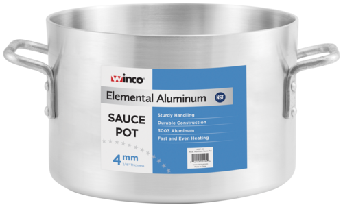 Winco ASSP-14 14 Qt. Aluminum Sauce Pot