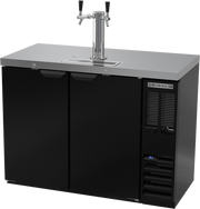 Beverage Air DD48HC-1-B 48" Black Dual Tap Draft Beer Cooler | (2) 1/2 Keg